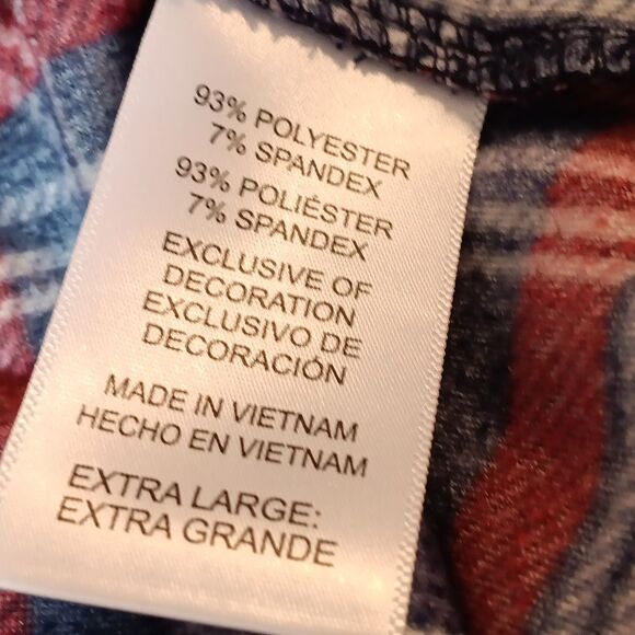 Nautica women's blue/red plaid plush V neck long-sleeve  2 Piece pajamas set XL - Picture 10 of 11